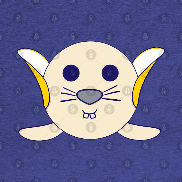 Kawaii Cute Buck Teeth Banana Baby Seal by vystudio